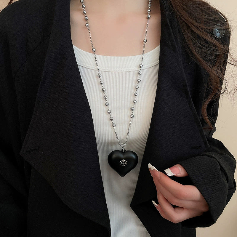 Wholesale Alloy And Resin Heart And Geometric Style Necklace Set With Diamonds For Women