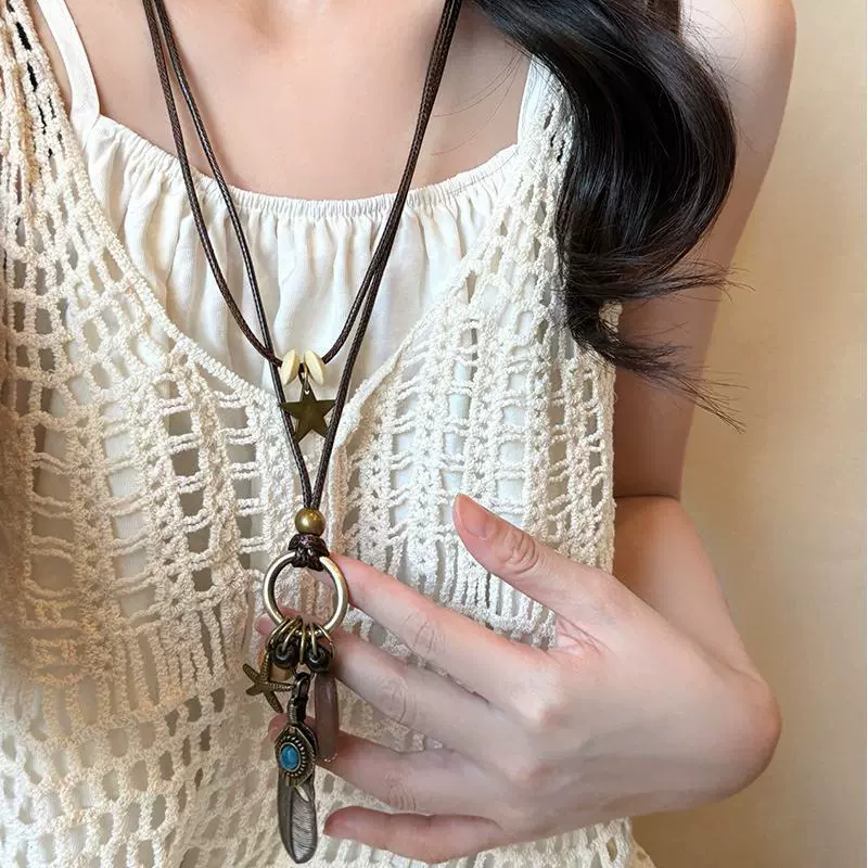Wholesale Alloy And Resin Heart And Geometric Style Necklace Set With Diamonds For Women - Image 10