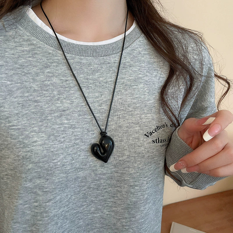 Wholesale Alloy And Resin Heart And Geometric Style Necklace Set With Diamonds For Women - Image 17