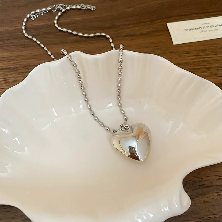 Wholesale Alloy And Resin Heart And Geometric Style Necklace Set With Diamonds For Women - Image 5