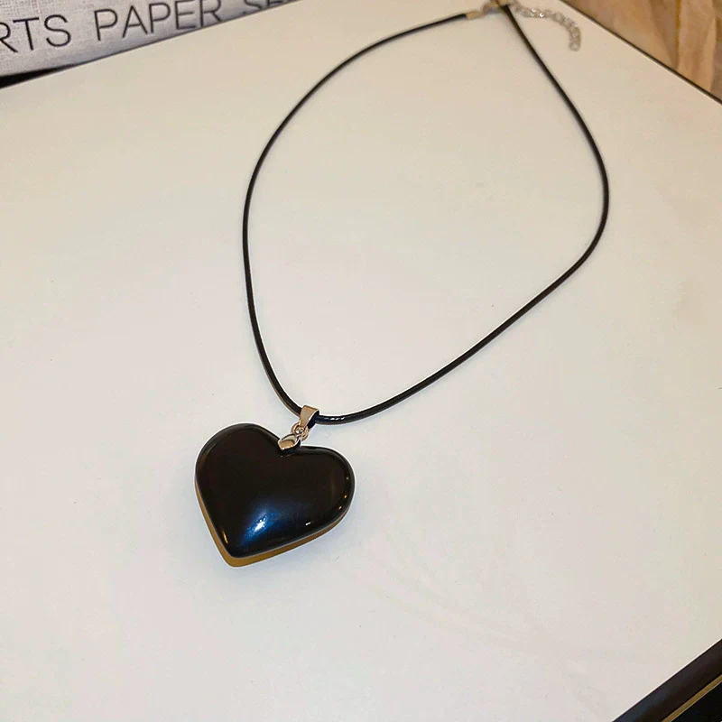 Wholesale Alloy And Resin Heart And Geometric Style Necklace Set With Diamonds For Women - Image 6