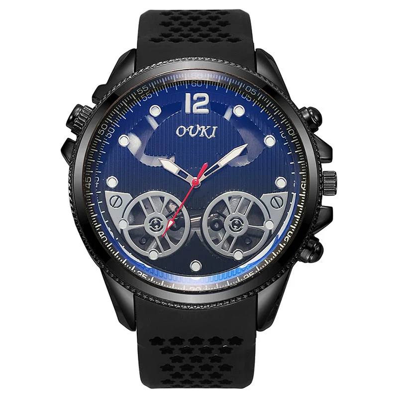 Wholesale Alloy And Silicone Men's Business Style Round Dial Quartz Watch With Sapphire Crystal Glass Mirror And Stainless Steel Doublesided Press Buckle - Image 8