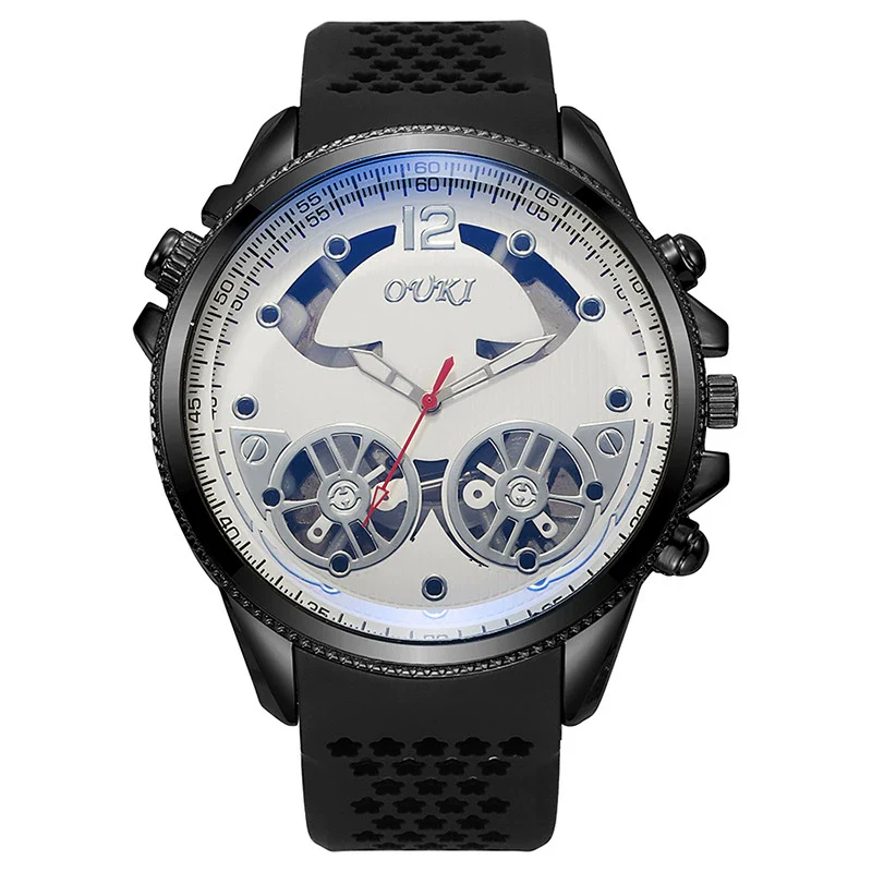 Wholesale Alloy And Silicone Men's Business Style Round Dial Quartz Watch With Sapphire Crystal Glass Mirror And Stainless Steel Doublesided Press Buckle - Image 9