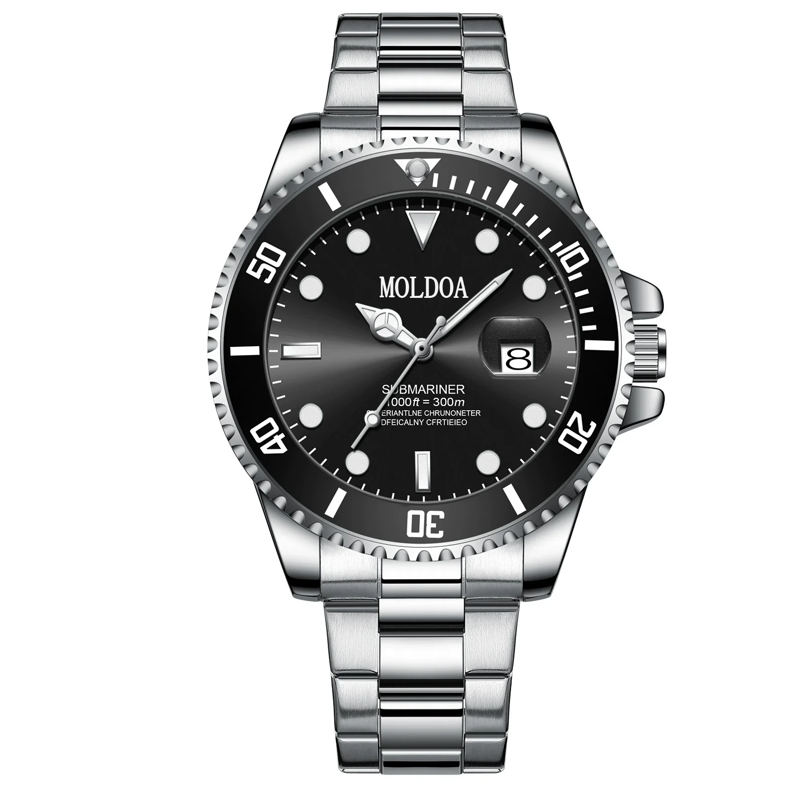 Wholesale Alloy Business Style Round Dial Imitation Mechanical Men's Luminous Calendar Waterproof Watch - Image 2