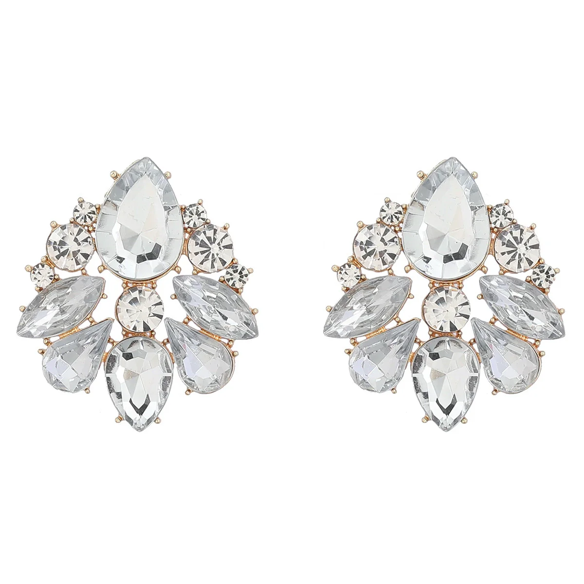 Wholesale Alloy Diamond Geometric Earrings For Women - Image 5