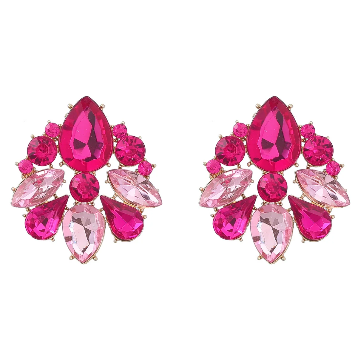 Wholesale Alloy Diamond Geometric Earrings For Women - Image 7