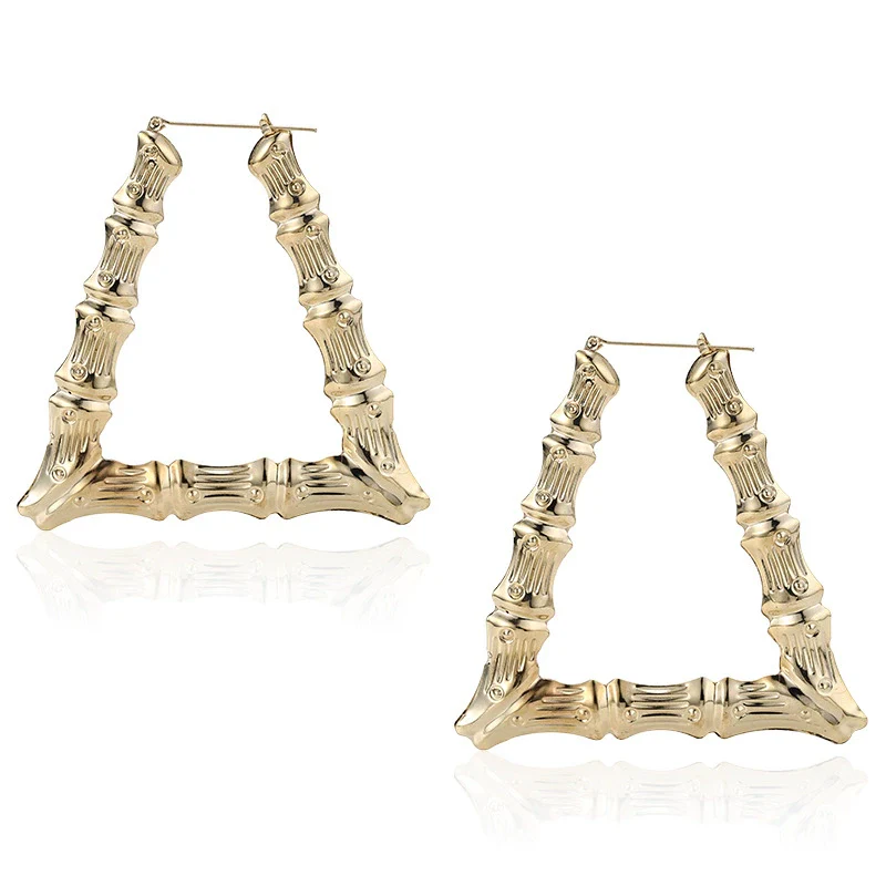 Wholesale Alloy Double Geometric Punk Style Women's Earrings With Electroplating Treatment - Image 8