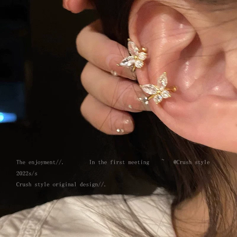 Wholesale Alloy Electroplated Butterfly Insect Style Nonpierced Ear Cuff For Women - Image 2