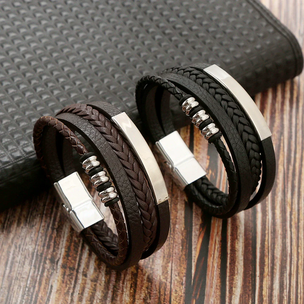 Wholesale Alloy Electroplated Geometric Bracelets For Men - Image 2