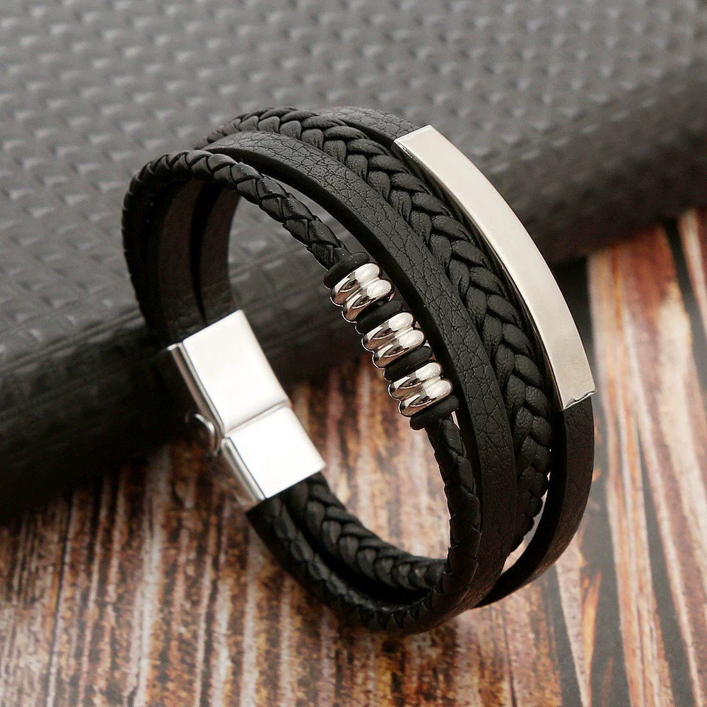 Wholesale Alloy Electroplated Geometric Bracelets For Men - Image 7