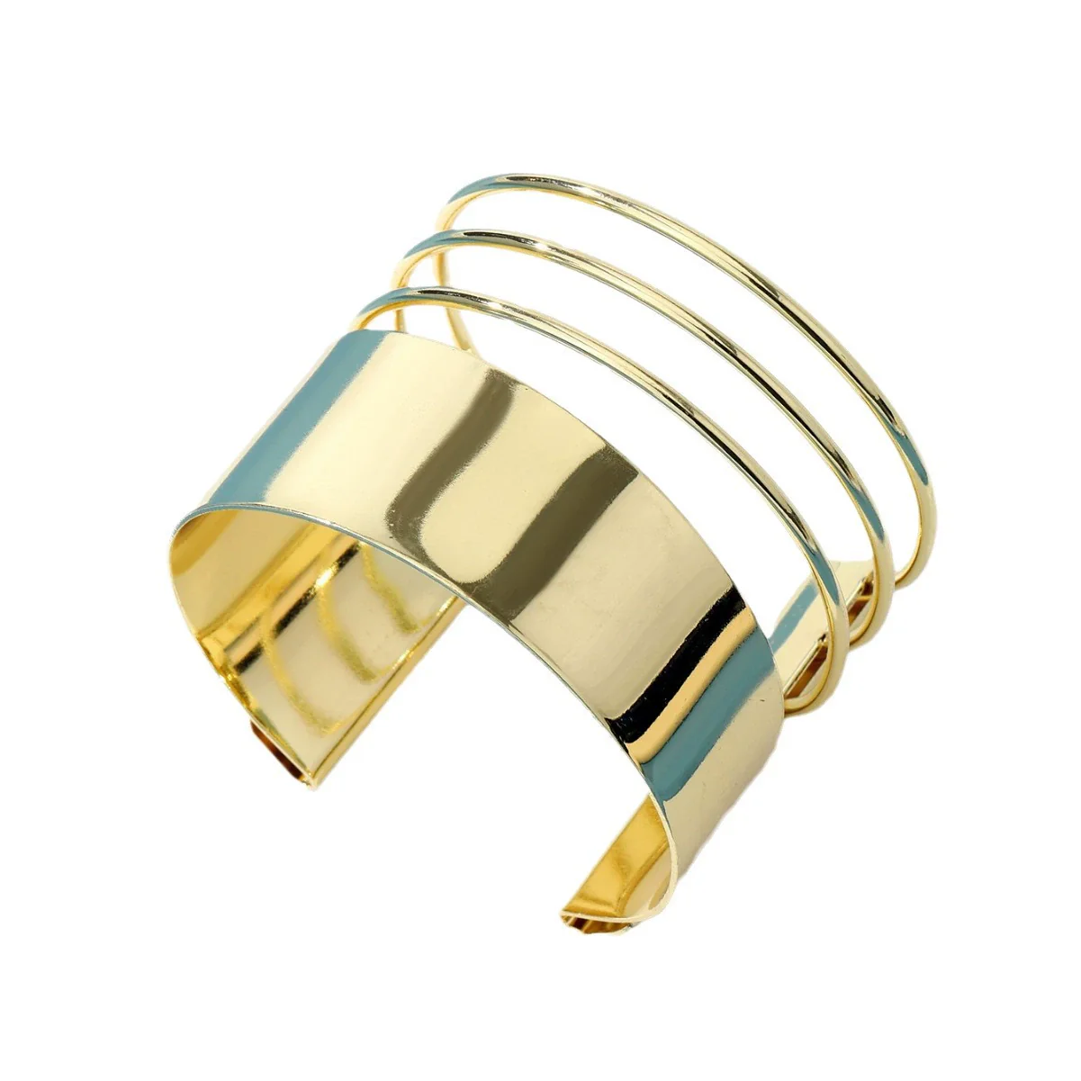 Wholesale Alloy Exaggerated Geometric Multilayer Electroplated Bracelet For Women - Image 5