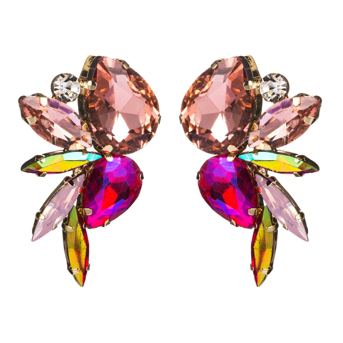 Wholesale Alloy Fashion Geometric Diamond Earrings For Women - Image 3