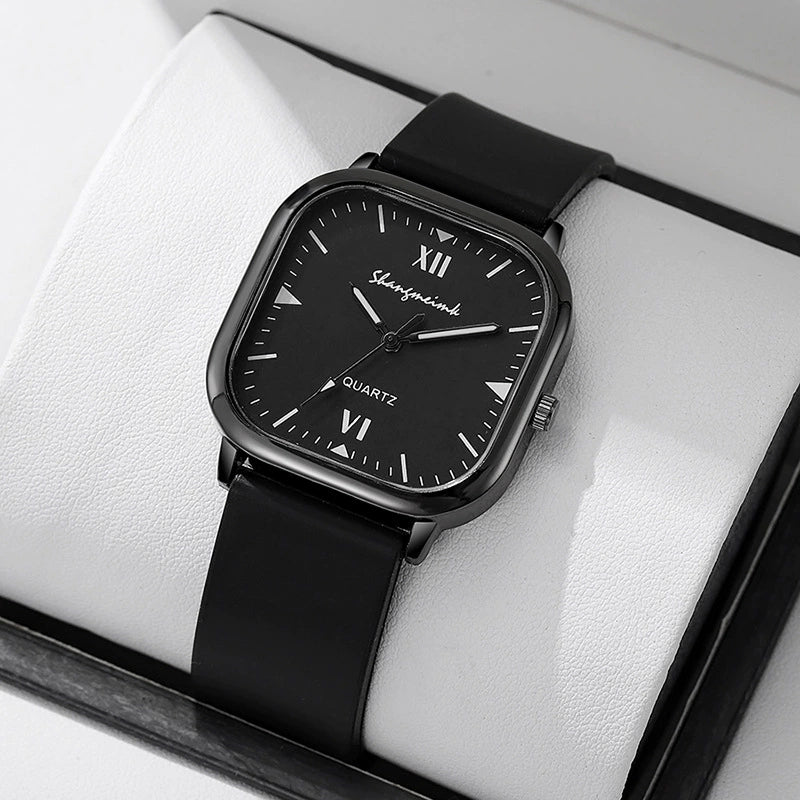 Wholesale Alloy Faux Leather Unisex Square Quartz Watch Simple Trend Leisure Style