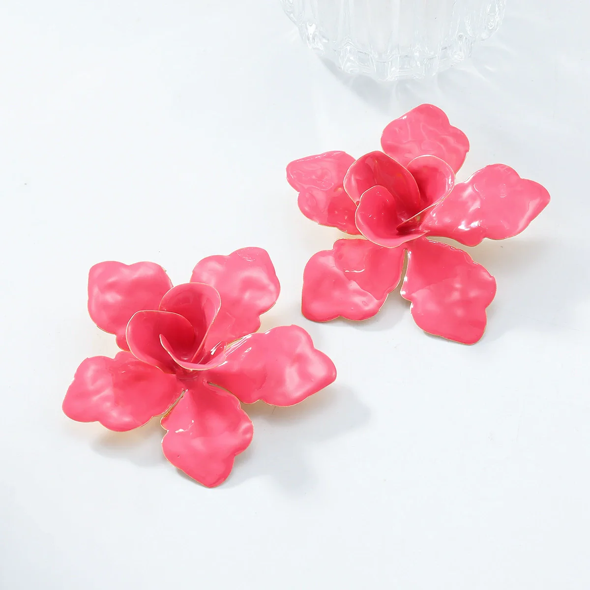 Wholesale Alloy Flower Dripping Oil Fashion Exaggerated Women's Earrings - Image 8