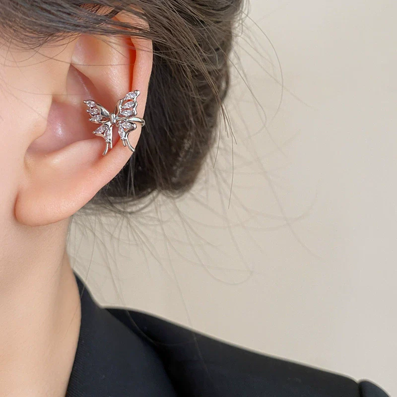 Wholesale Alloy Geometric Butterfly Women's Cold Style Fashion Light Luxury Ear Bone Clip Earrings With Electroplating - Image 25