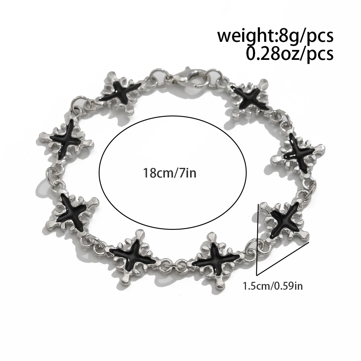 Wholesale Alloy Geometric Cross Electroplated Men's Hip Hop Bracelet - Image 6