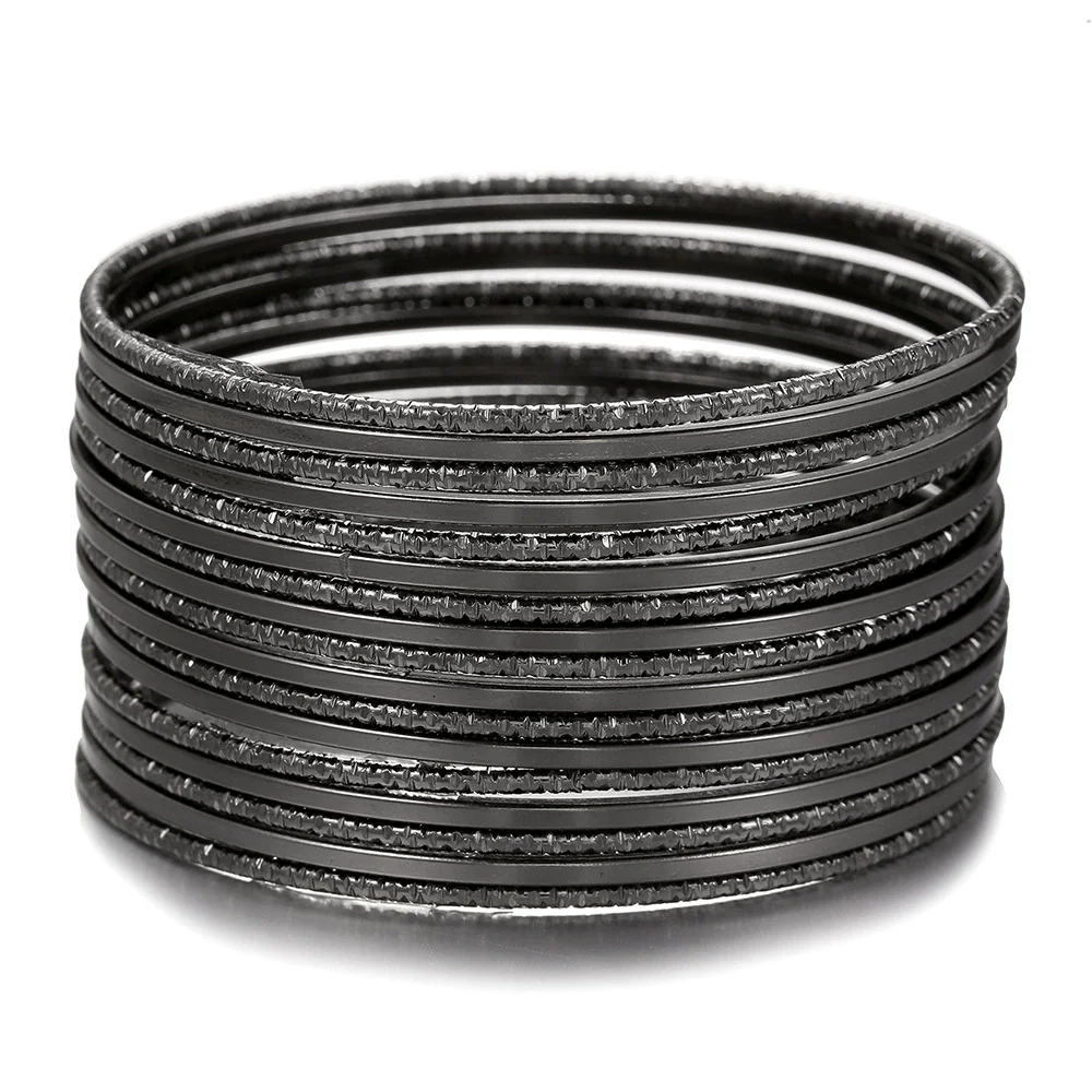 Wholesale Alloy Geometric Electroplated Multilayer Stacked Unisex And Women's Bracelet 6Piece Set - Image 37