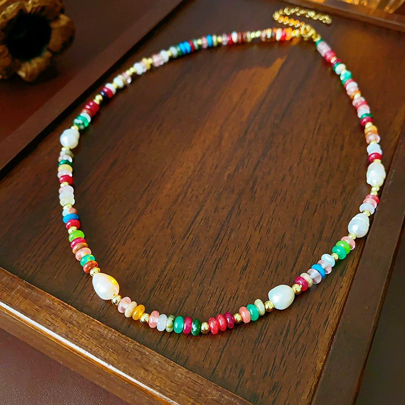 Wholesale Alloy Geometric Handmade Versatile Clavicle Chain Beaded Pearl Necklace - Image 17