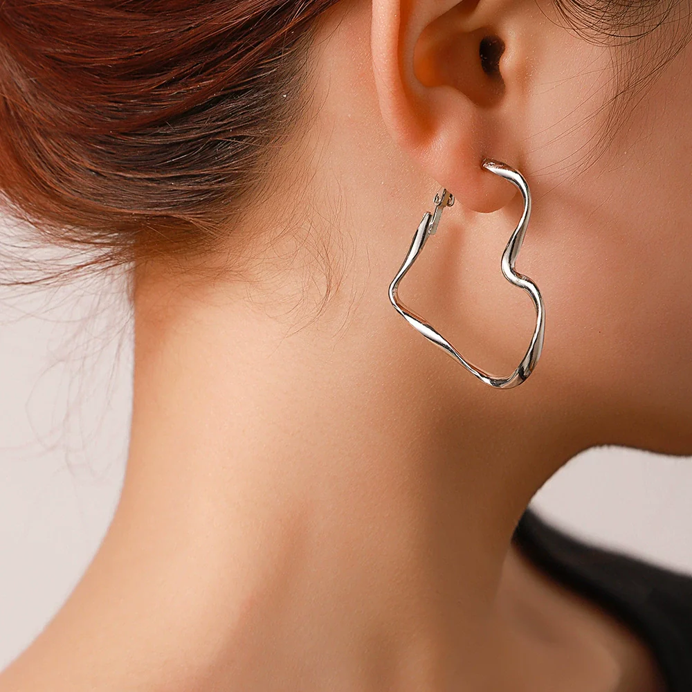 Wholesale Alloy Geometric Irregular Electroplated Women's Earrings Jewelry - Image 3