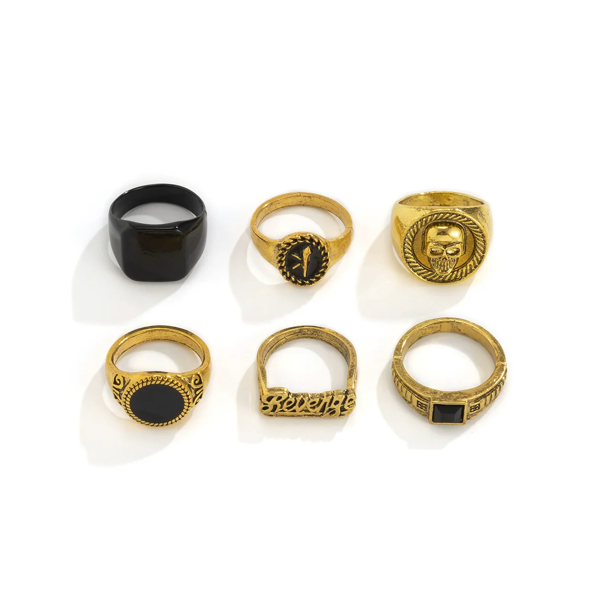 Wholesale Alloy Geometric Men's Ring Electroplated Simple Retro Style - Image 4