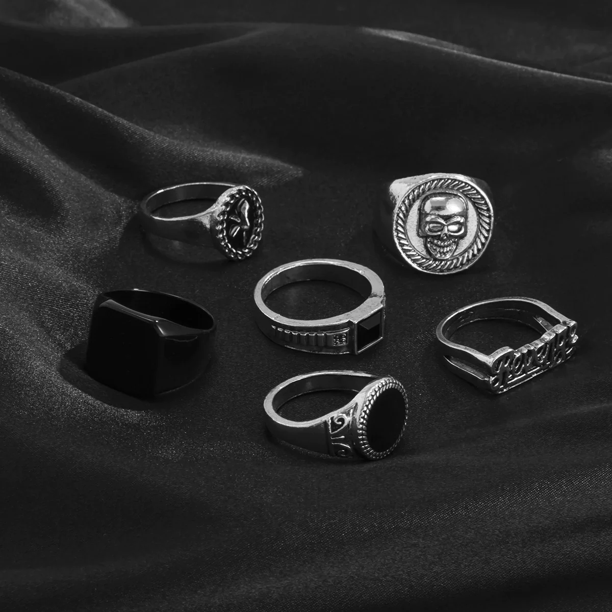 Wholesale Alloy Geometric Men's Ring Electroplated Simple Retro Style - Image 6
