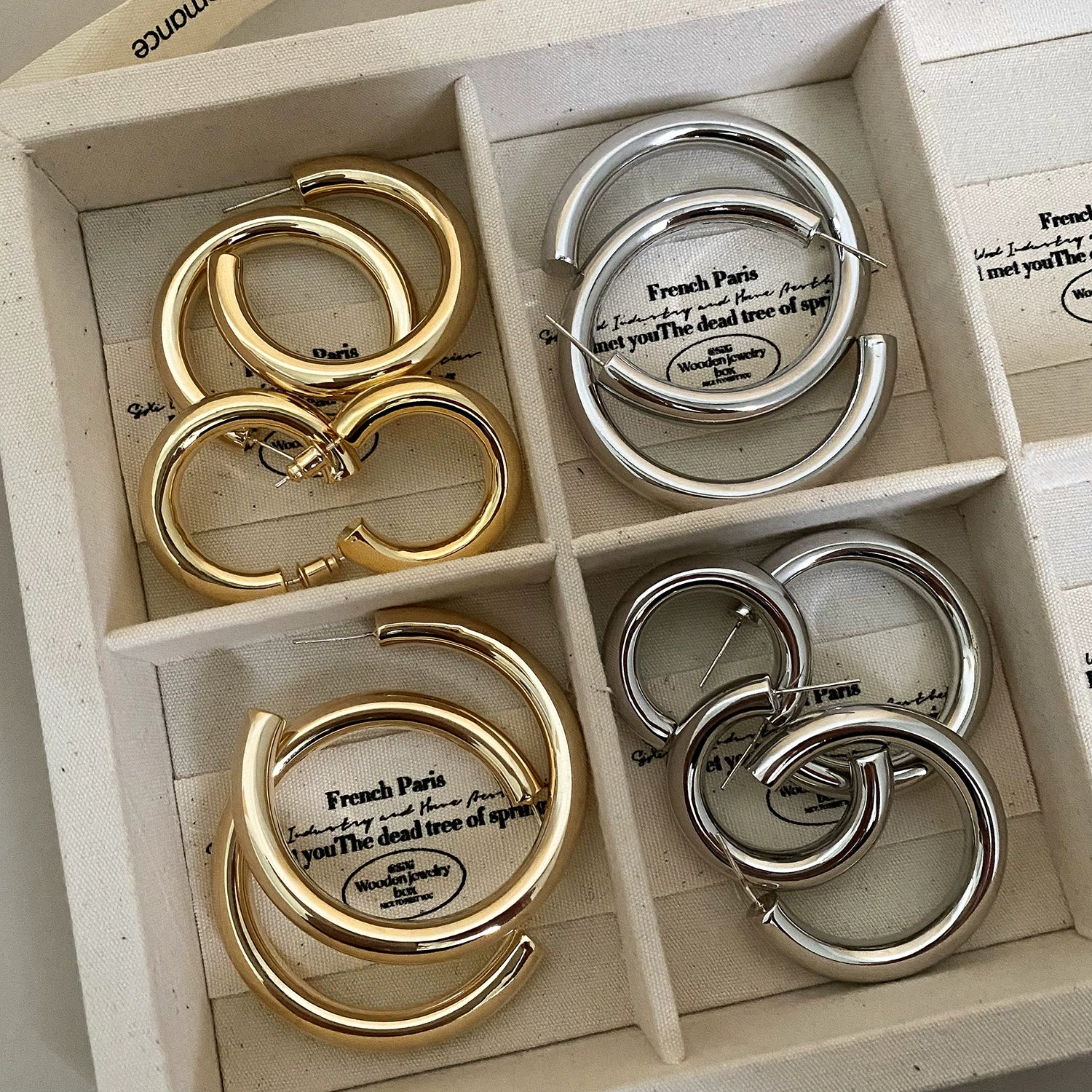 Wholesale Alloy Geometric Metal Earrings With S925 Silver Needle Goldplated For Women