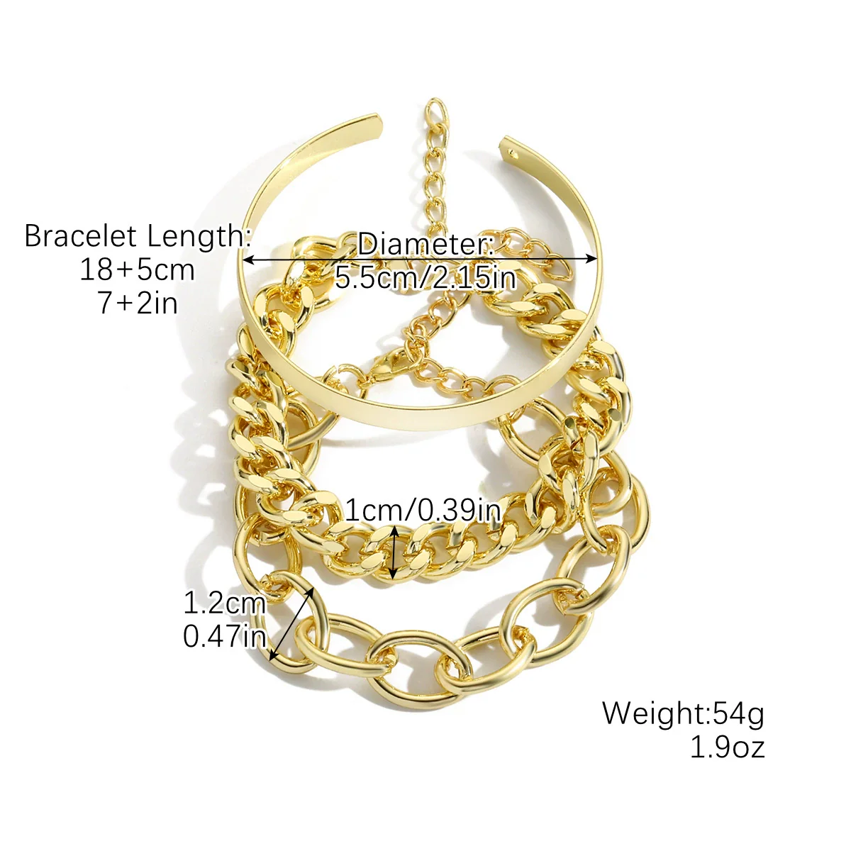 Wholesale Alloy Geometric Style Electroplated Multilayer Women's Bracelet - Image 5