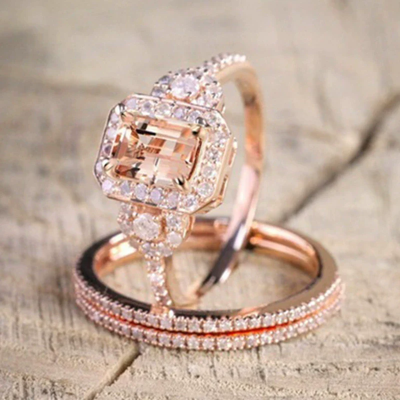 Wholesale Alloy Goldplated Geometric Engagement Ring For Women
