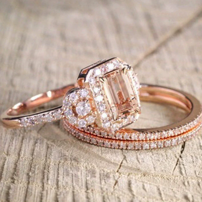 Wholesale Alloy Goldplated Geometric Engagement Ring For Women - Image 3