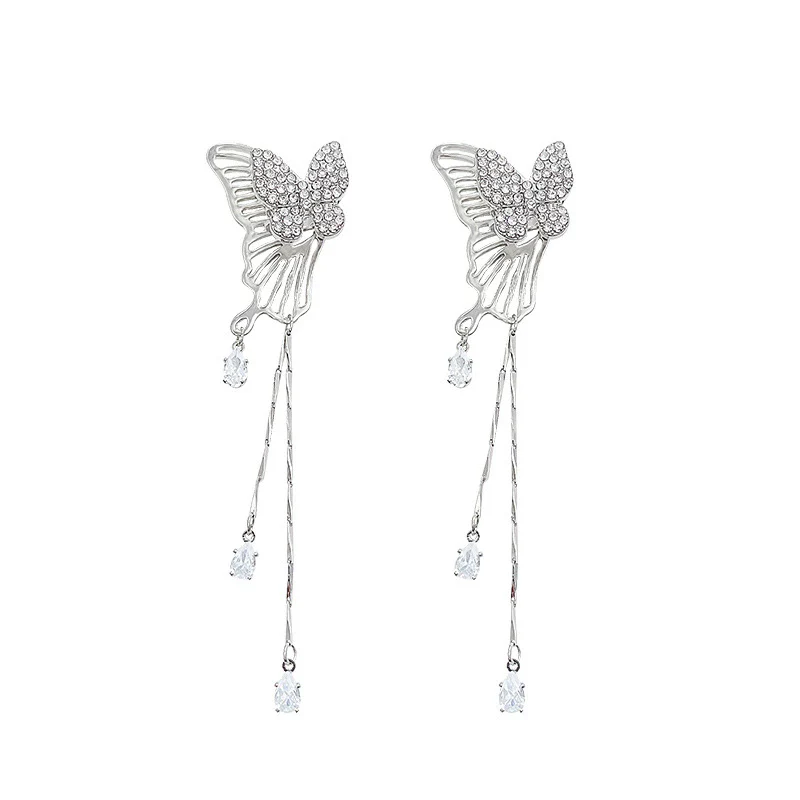 Wholesale Alloy Insect Pattern Electroplated Butterfly Tassel Ear Bone Clip For Women - Image 5