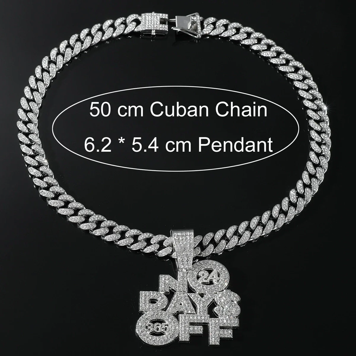 Wholesale Alloy Letter Pendant Necklace With Diamond For Men In Hiphop Style Cuban Chain - Image 4