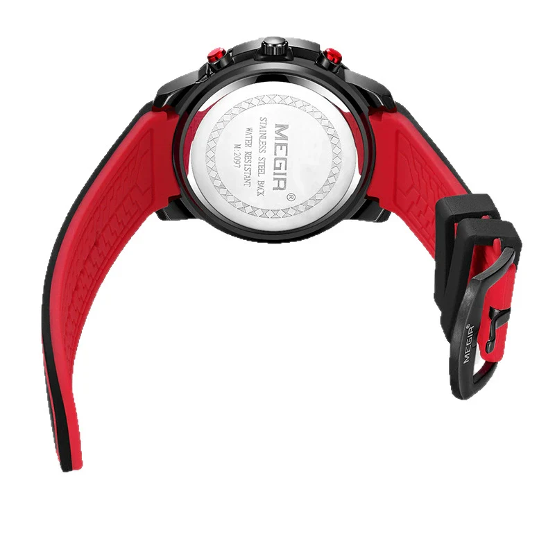 Wholesale Alloy Men's Hollow Calendar Sports Watch With Mineral Strengthened Glass Mirror And Silicone Strap - Image 4
