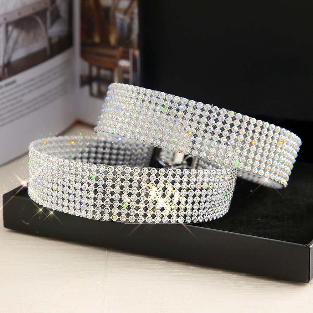 Wholesale Alloy Multi Layer Choker Neck Chain With Diamond Elements - Image 3