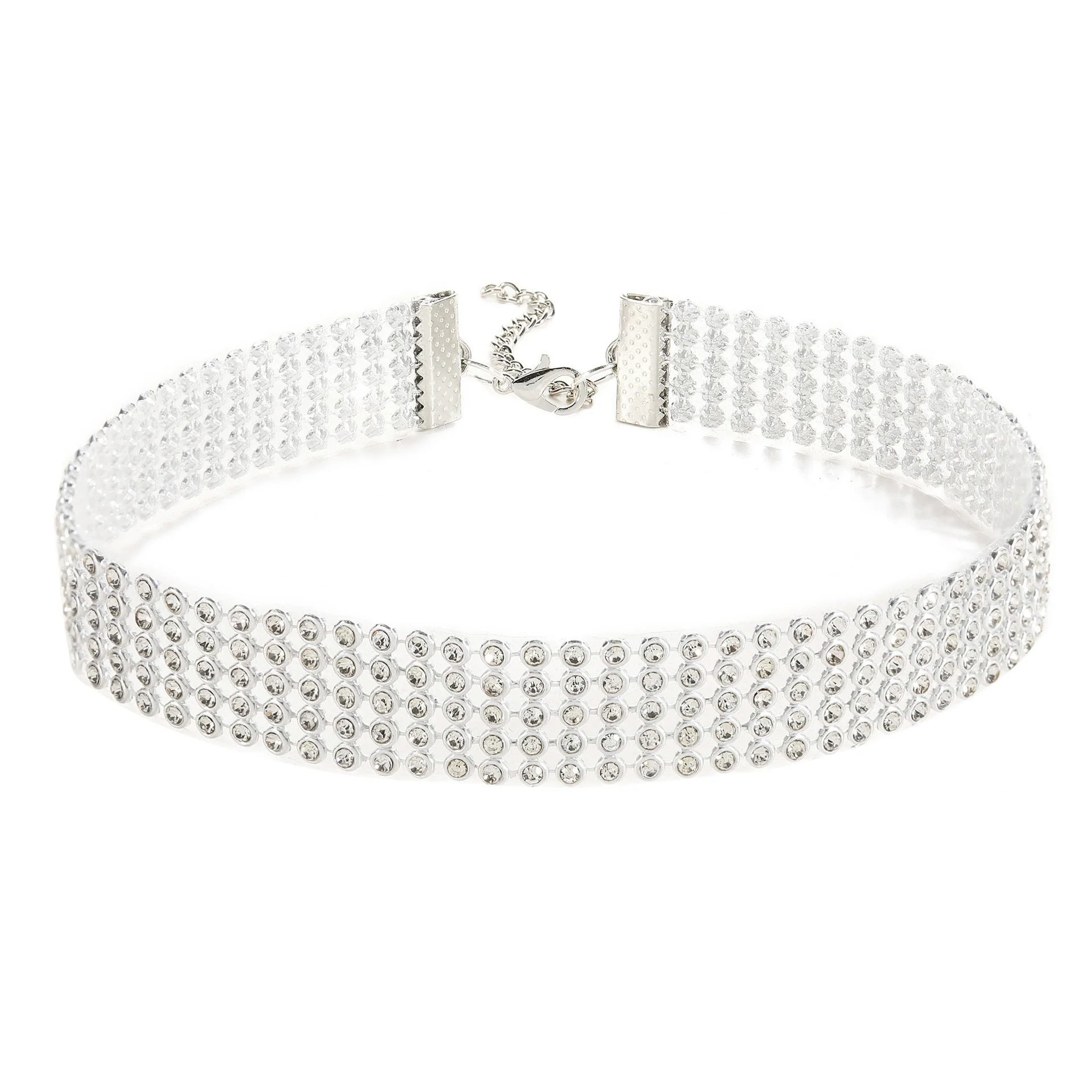Wholesale Alloy Multi Layer Choker Neck Chain With Diamond Elements - Image 7