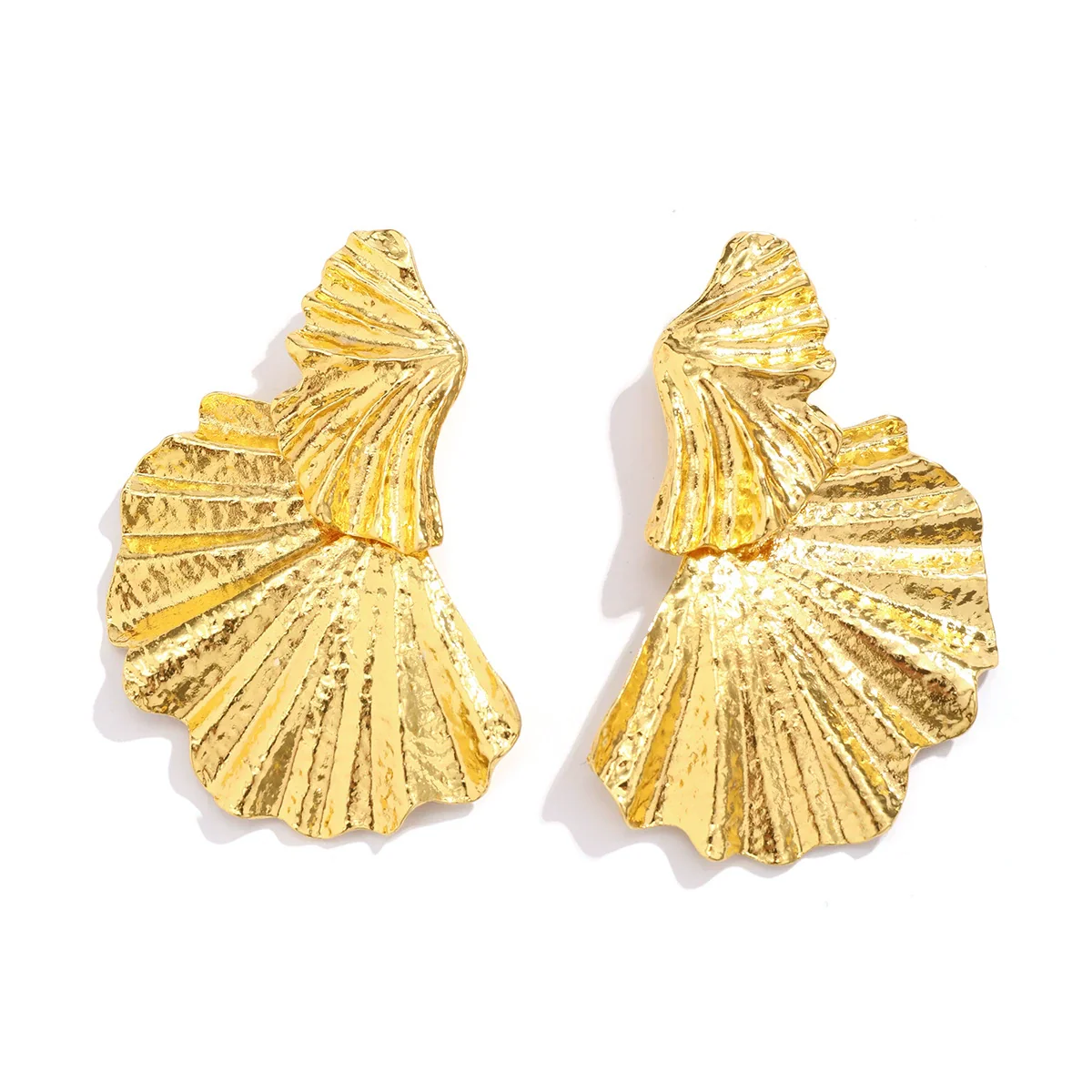 Wholesale Alloy Punk Style Ginkgo Leaf Women's Electroplated Earrings - Image 5