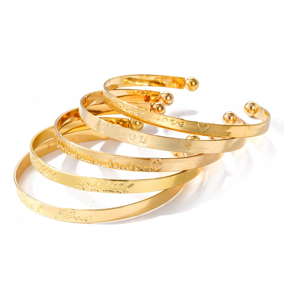 Wholesale Alloy Punk Vintage Geometric Twist And Glow Bracelet With Electroplating - Image 5