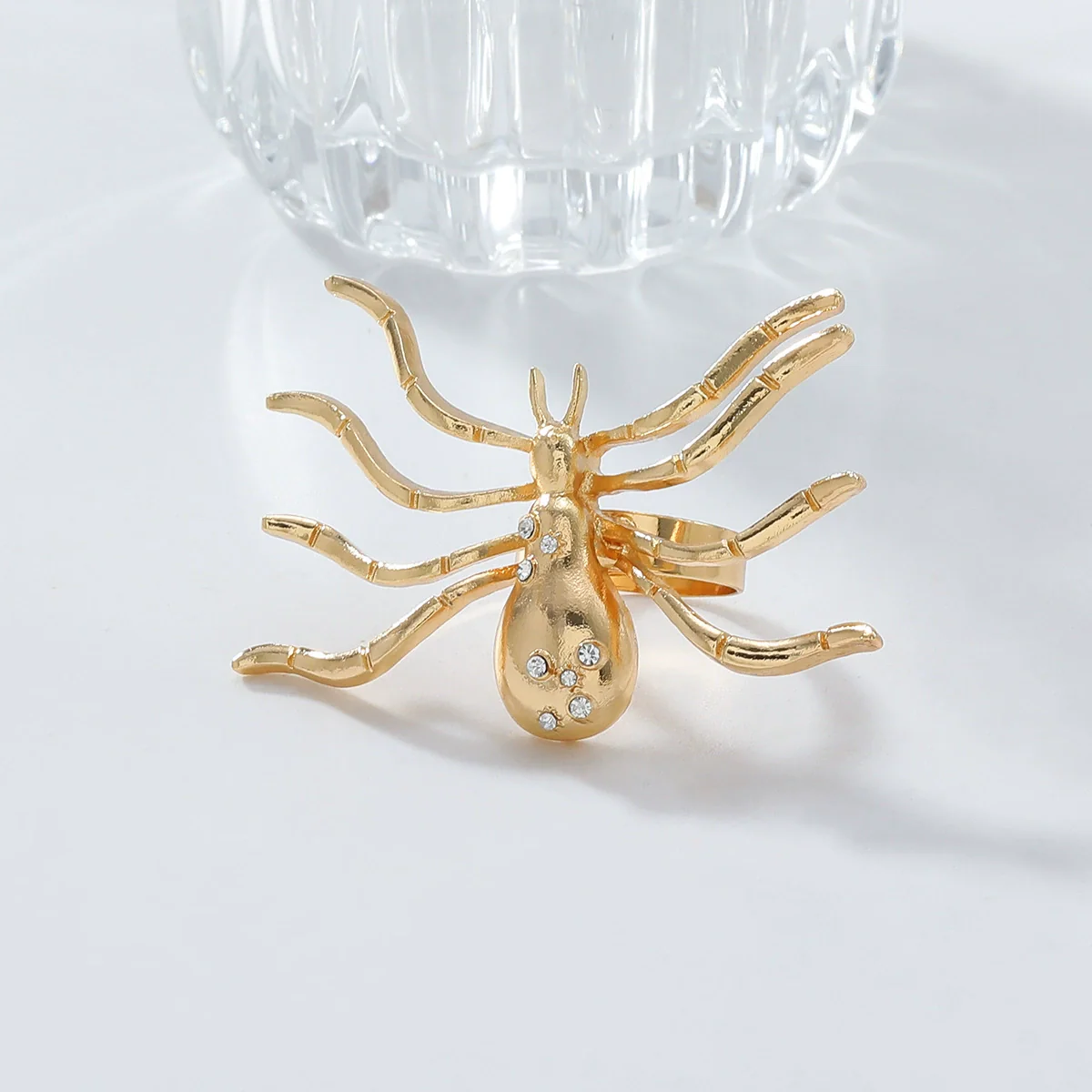 Wholesale Alloy Spider Pendant Jewelry Set With Electroplating For Women Necklace Ring Brooch Earrings - Image 6