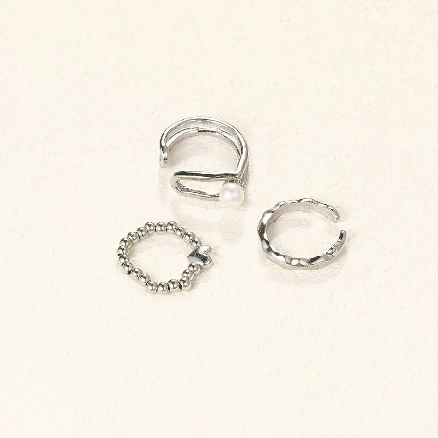 Wholesale Alloy Threepiece Ring And Bracelet Set Electroplated Unisex Personality Style - Image 5