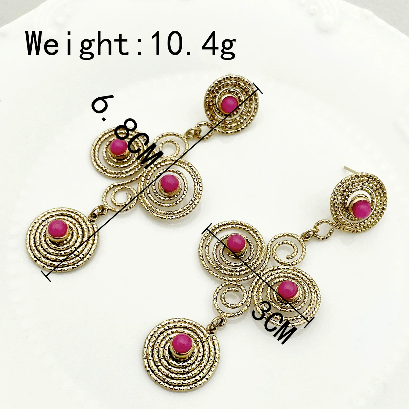 Wholesale Ancient Style Stainless Steel Geometric Pattern Electroplated Women's Earrings - Image 8