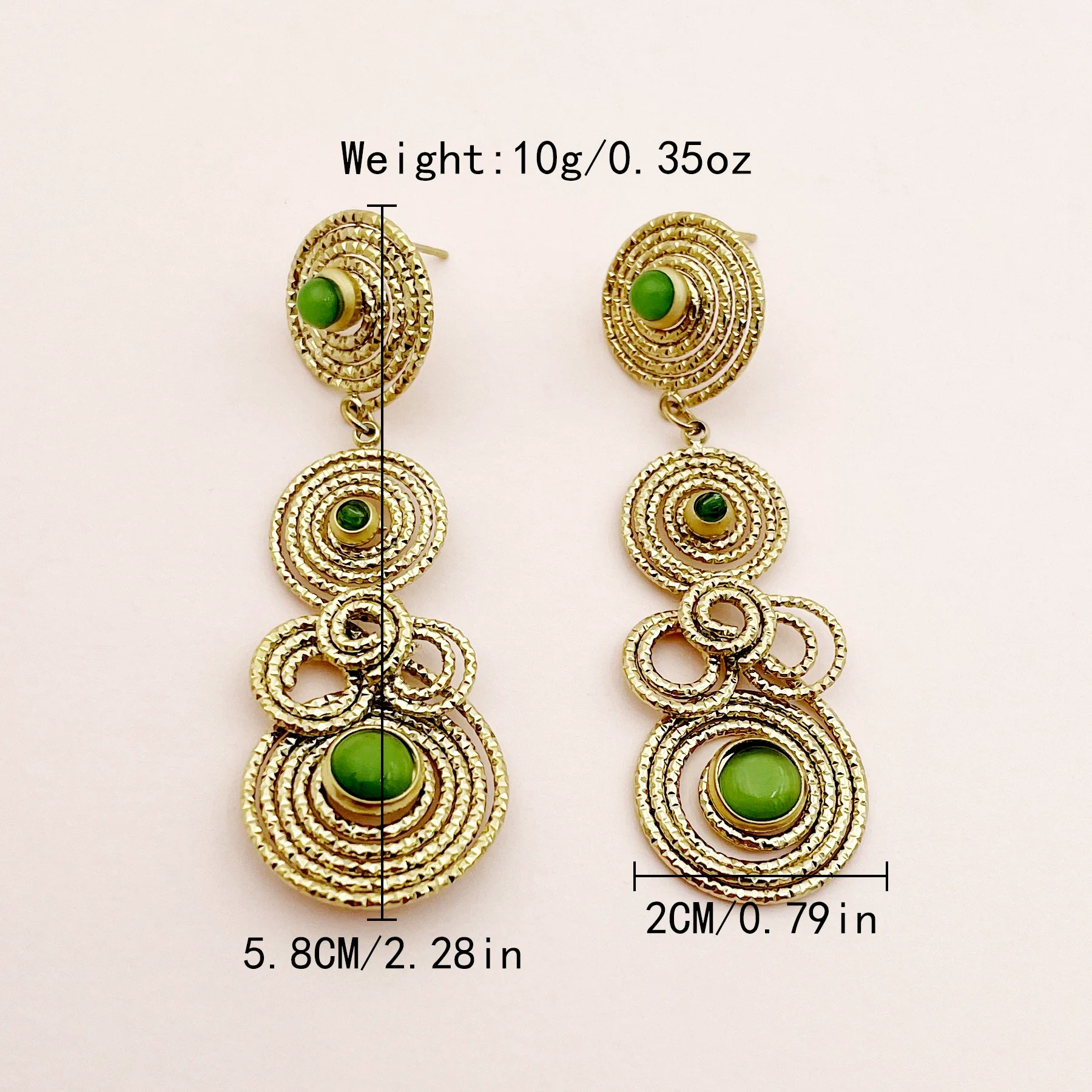 Wholesale Ancient Style Stainless Steel Geometric Pattern Electroplated Women's Earrings - Image 9