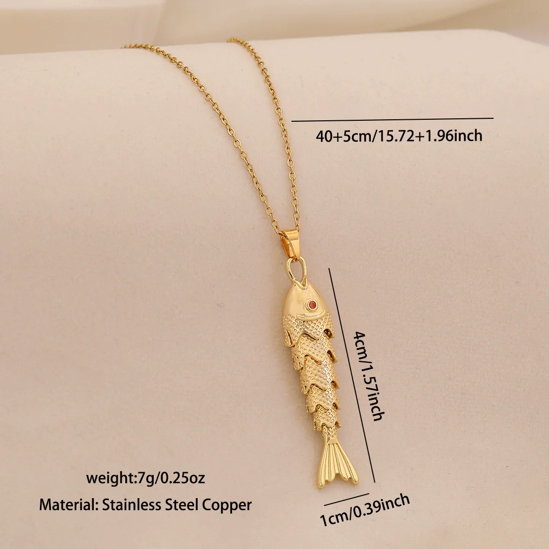Wholesale Animal Zodiac Pattern Copper Pendant Necklace With Three Dimensional Swingable Fish Design Light Luxury Stainless Steel - Image 10