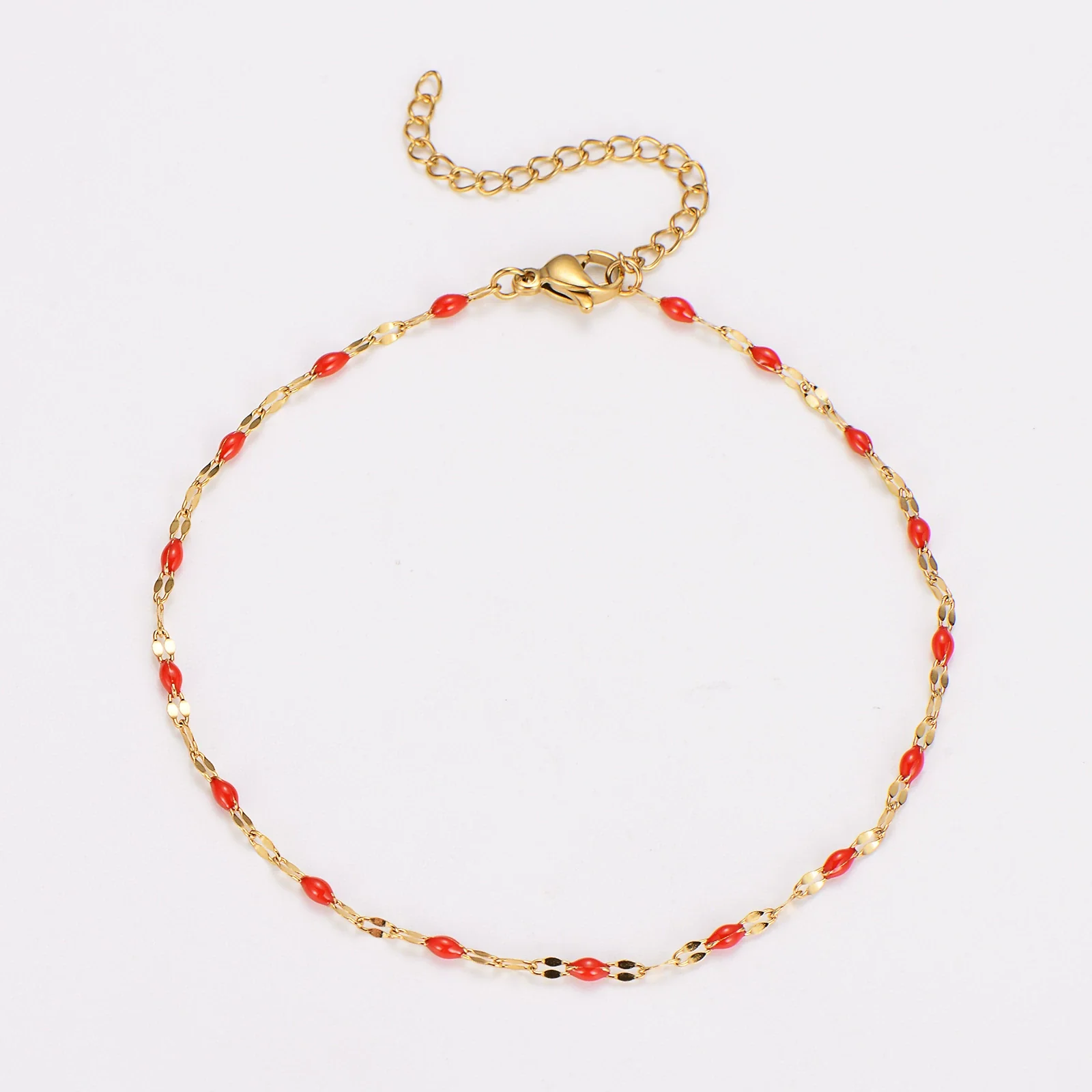 Wholesale Anklet Stainless Steel Geometric Ushaped Electroplated Lip Chain For Women - Image 11