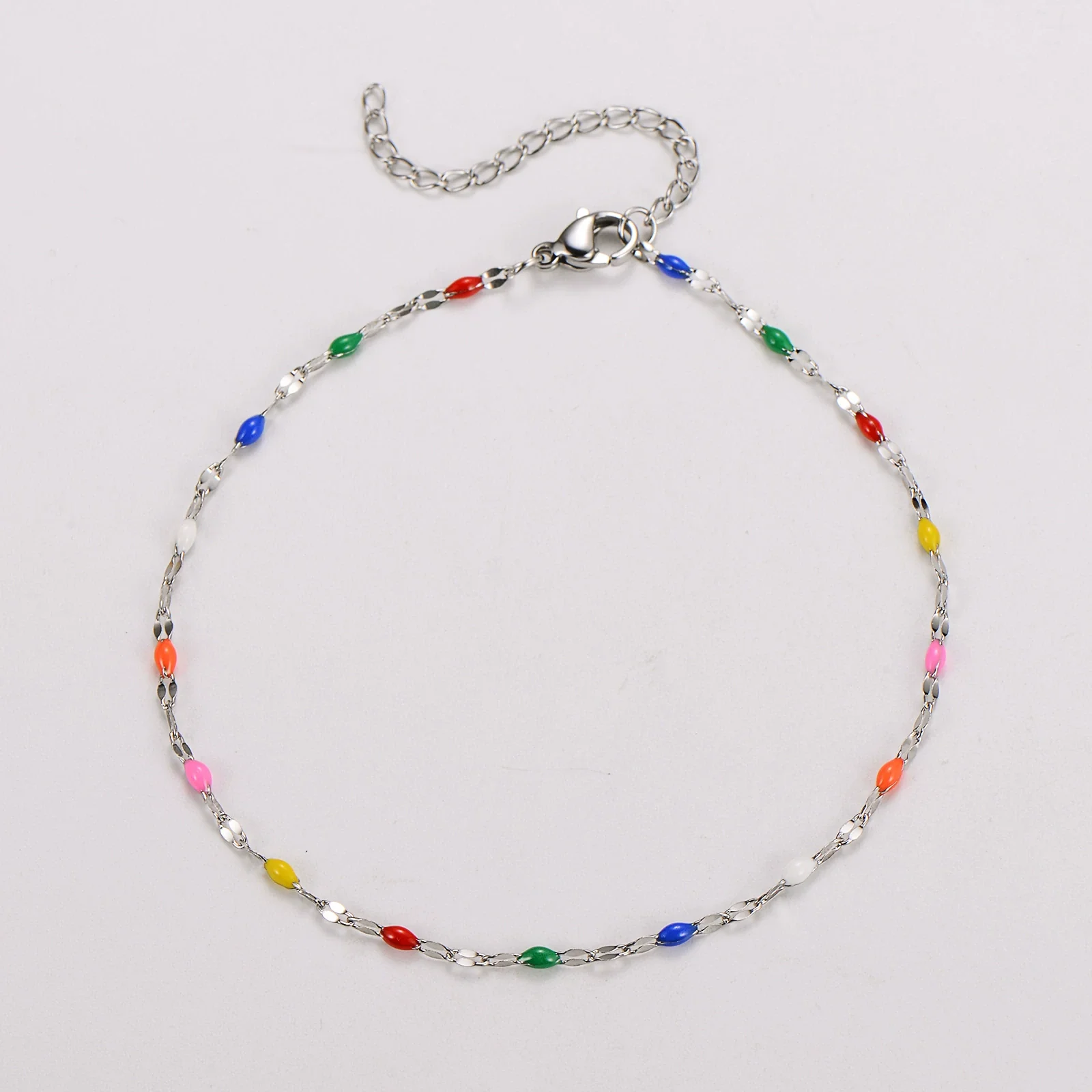 Wholesale Anklet Stainless Steel Geometric Ushaped Electroplated Lip Chain For Women - Image 14