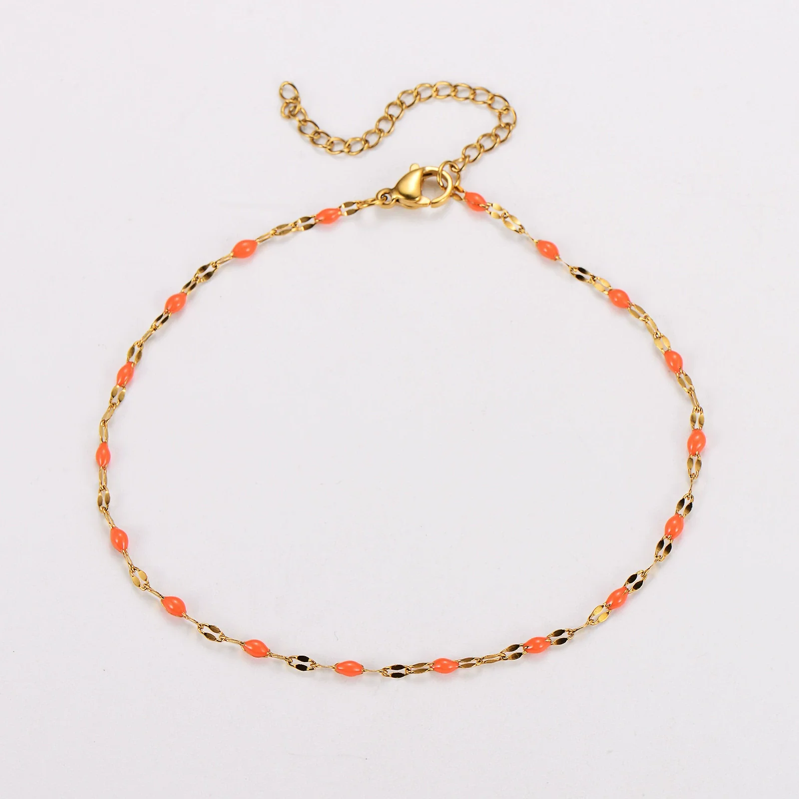 Wholesale Anklet Stainless Steel Geometric Ushaped Electroplated Lip Chain For Women - Image 17