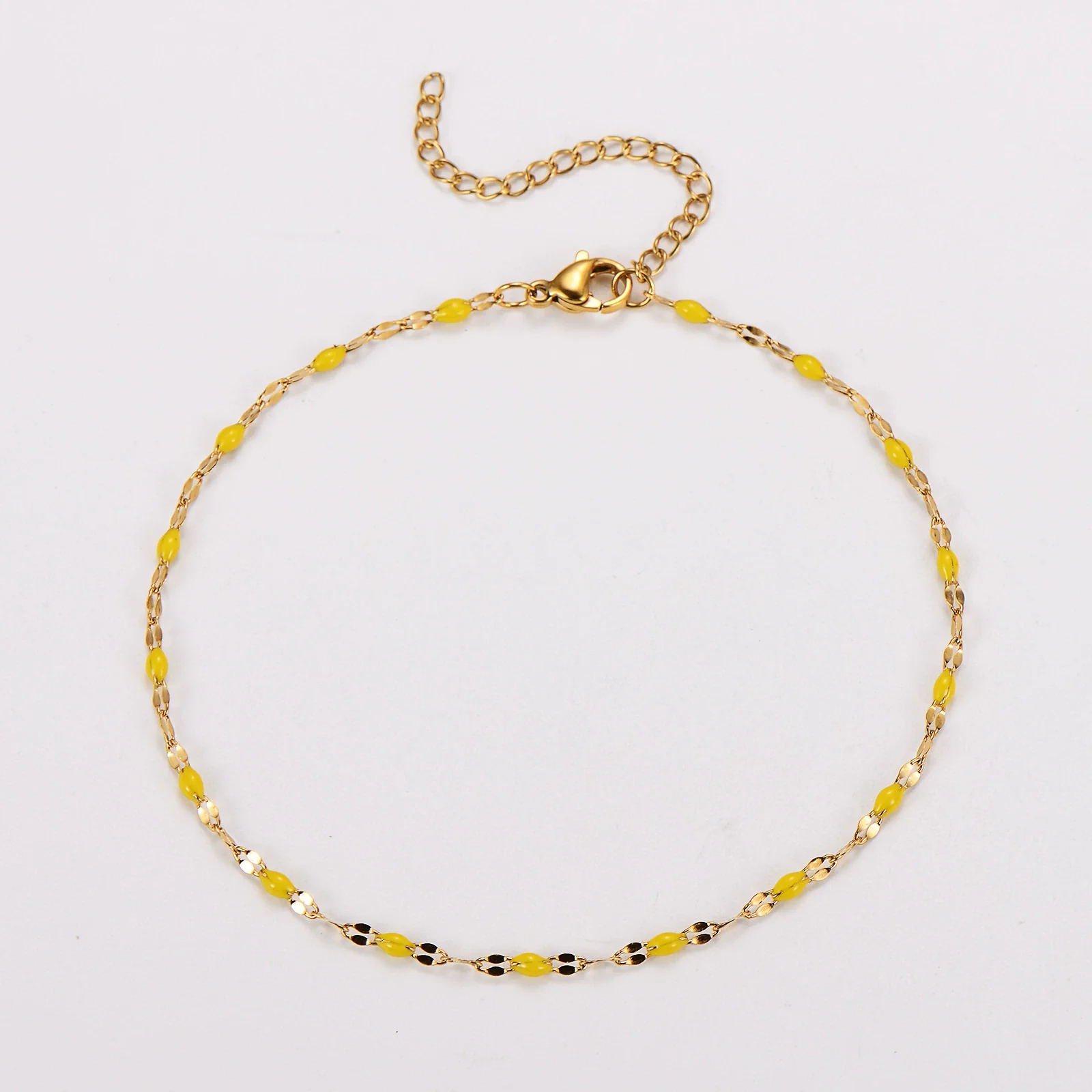 Wholesale Anklet Stainless Steel Geometric Ushaped Electroplated Lip Chain For Women - Image 19