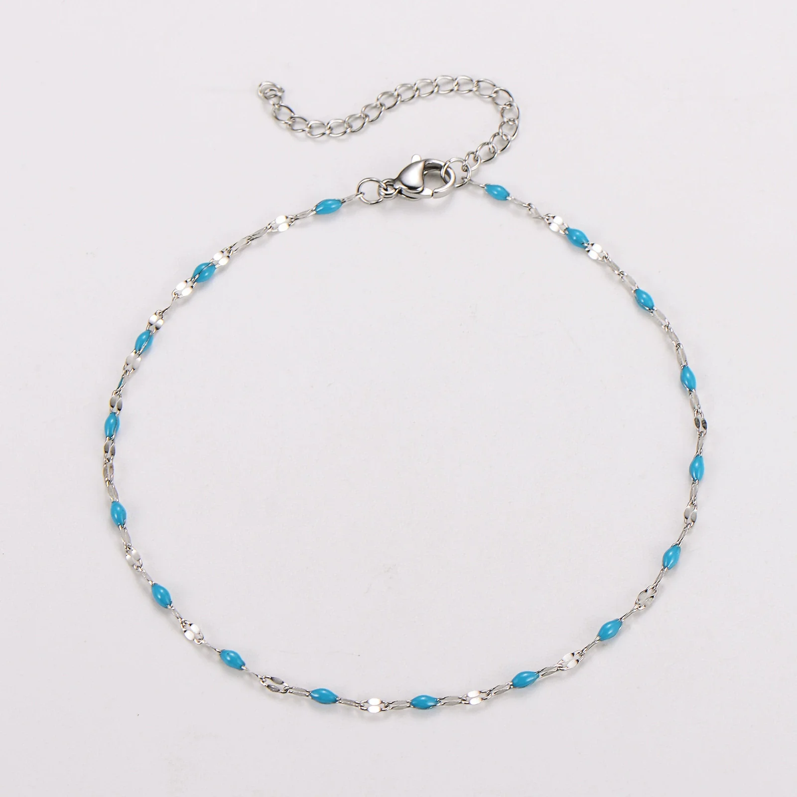 Wholesale Anklet Stainless Steel Geometric Ushaped Electroplated Lip Chain For Women - Image 20