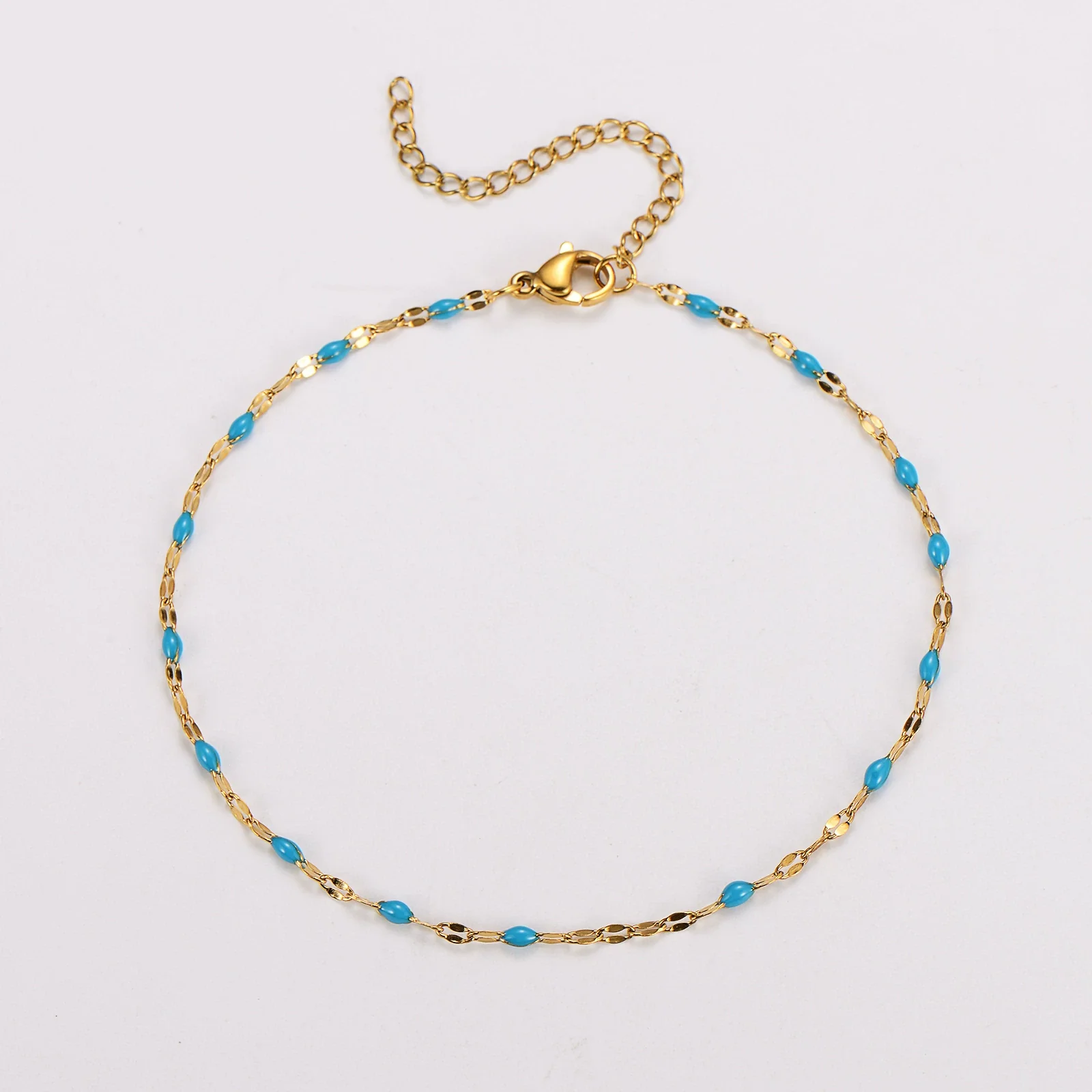 Wholesale Anklet Stainless Steel Geometric Ushaped Electroplated Lip Chain For Women - Image 21