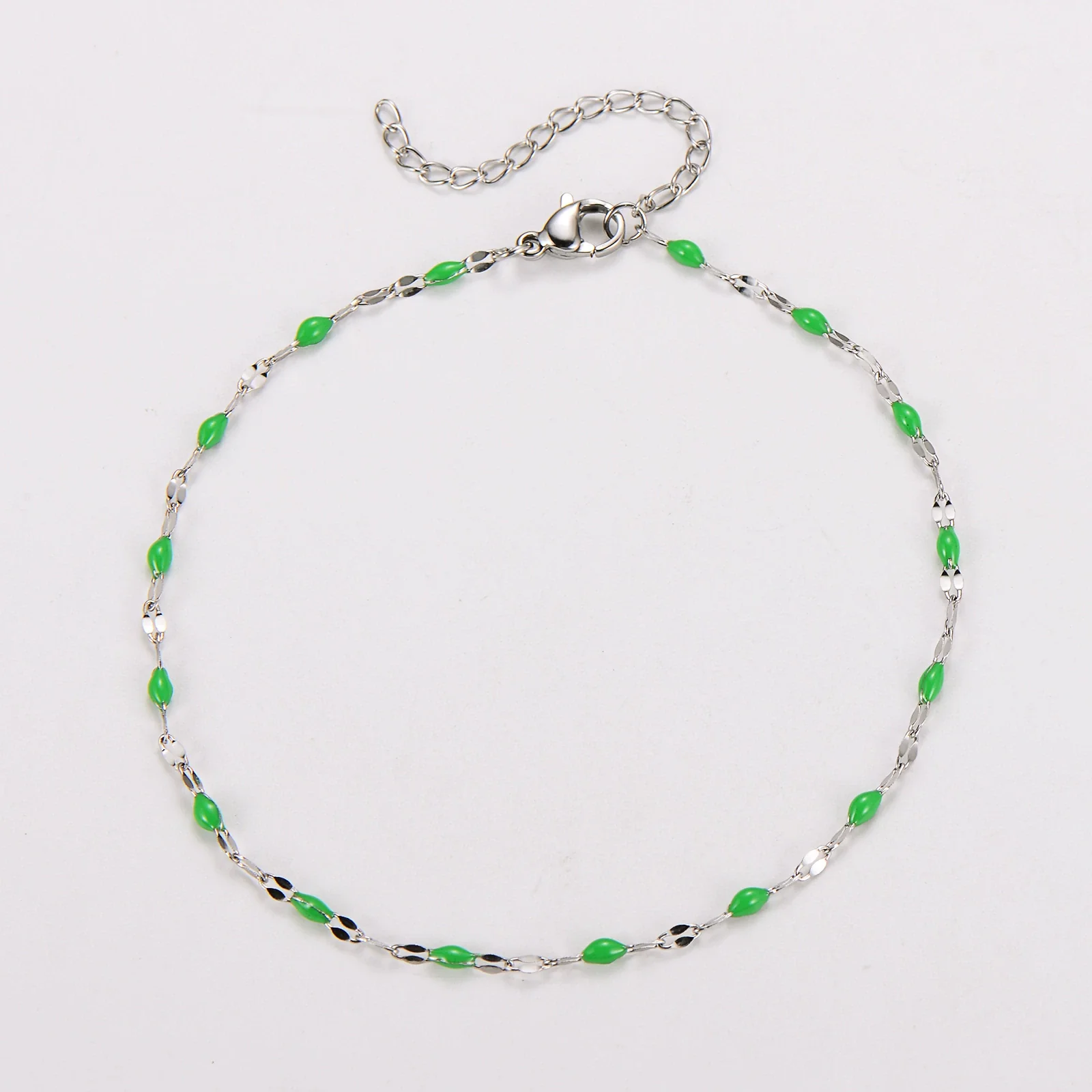 Wholesale Anklet Stainless Steel Geometric Ushaped Electroplated Lip Chain For Women - Image 26