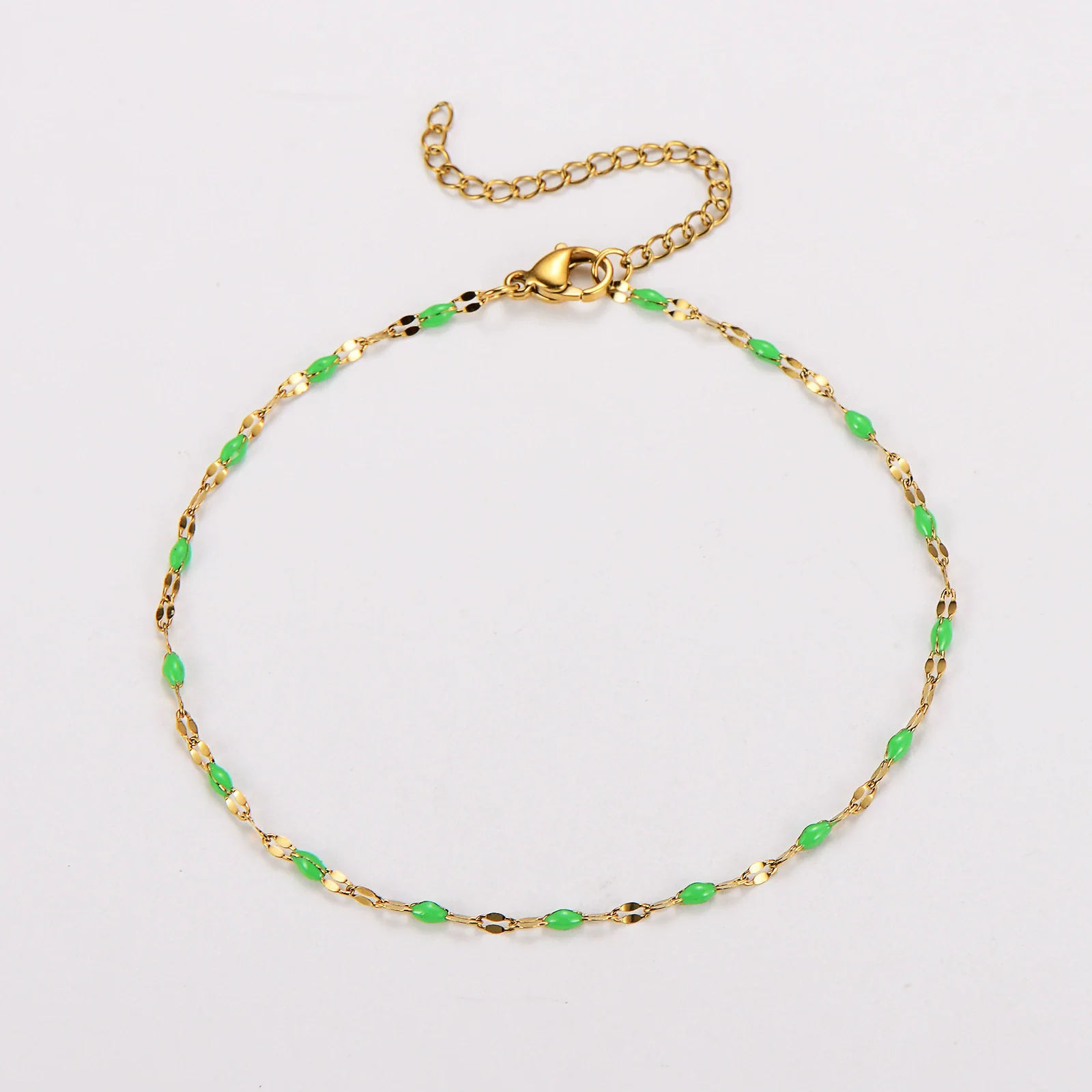 Wholesale Anklet Stainless Steel Geometric Ushaped Electroplated Lip Chain For Women - Image 27