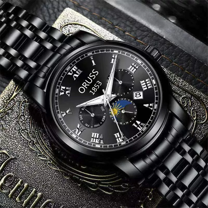 Wholesale Automatic Men's Watch Alloy Case And Strap Mineral Strengthened Glass Mirror Round Dial Leisure Style Waterproof Luminous - Image 2